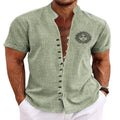 New Men's Linen Short-Sleeved Shirt, with a Fashionable | SAMAG