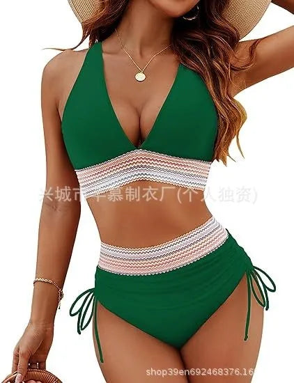 Women's Sleeveless High Waist Halter Neck Bikini | SAMAG