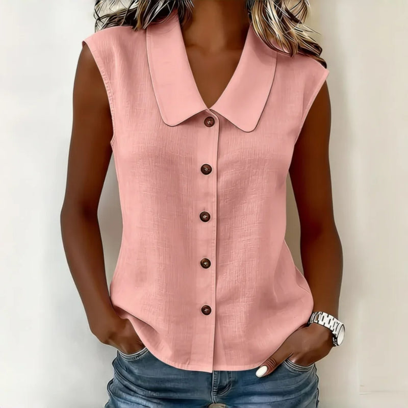 Women's Solid Color Sleeveless Shirts Summer Breathe - View 15 | SAMAG
