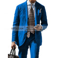 2025 New Casual Men's Suit Jacket Summer Spring Blazer Two Bottom Breathable Cotton Linen Coat 2 Pieces( Jacket+Pants )