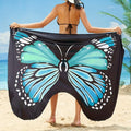 Women Sexy Beach Skirt Butterfly Print Wrap Cover Up Elegant Seaside Vacation Outfit Lightweight Summer Beachwear Fashion Soft