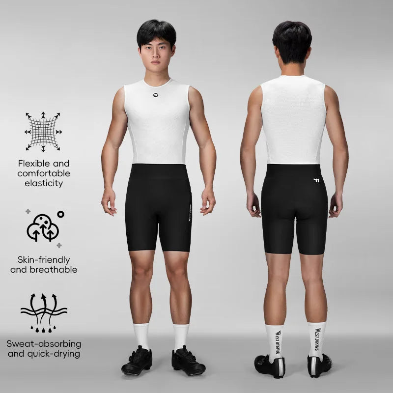 WEST BIKING Men Cycling Shorts With Pockets Anti Slip 4-Way Stretch Sponge Pad Men's Shorts Quick Dry Soft Gravel Women's Shorts