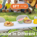 JHK Portable Folding Outdoor Indoor Table Heavy Duty Foldable Table with Carrying Handle Safety Lock For Camping Picnic Dining