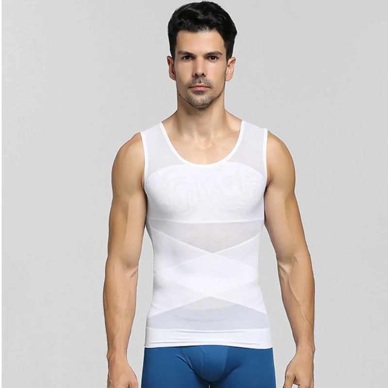 Men Compression Shirts for Men Shapewear Chest Abdomen Control Body Shaper Slimming Undershirt Workout Vest Tank Top