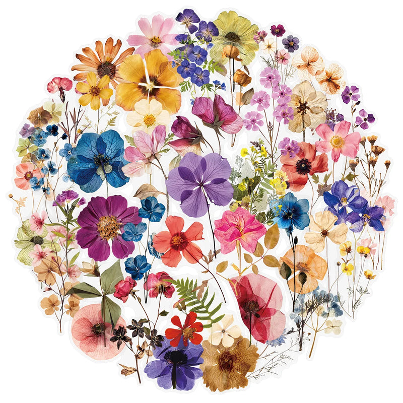 10/25/50pcs Transparent Mixed Flower Plants Stickers for DIY Waterproof Suitcase Phone Laptop Water Bottle Laptop Scrapbooking