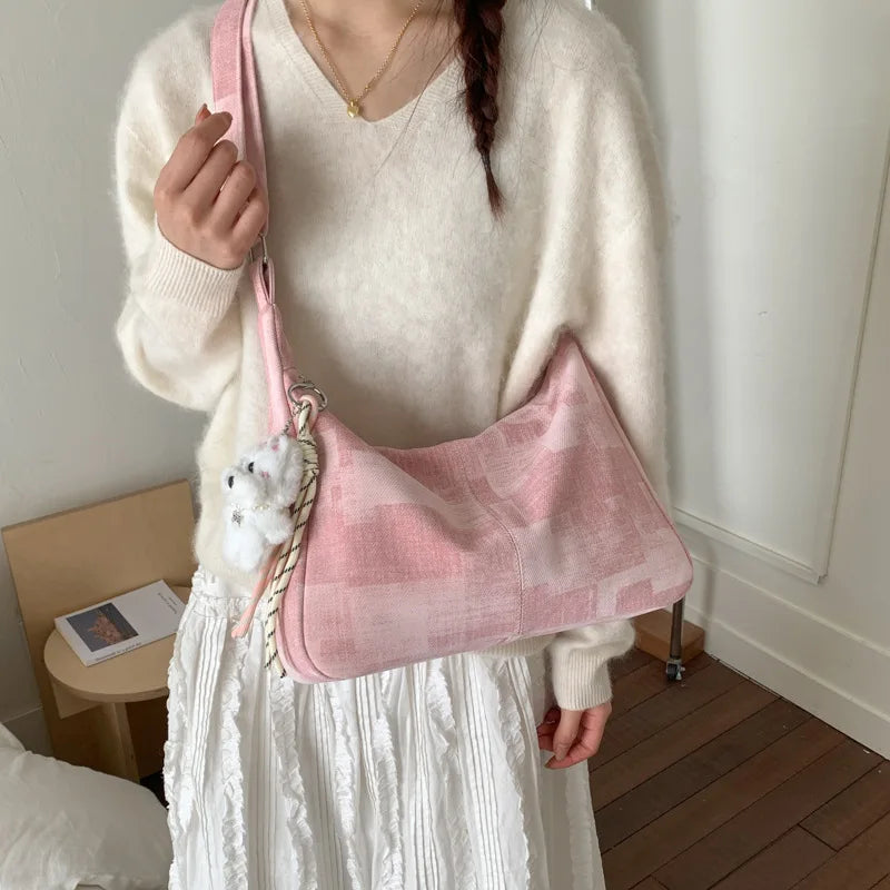 New Spring Women Hobo Bag Large Capacity Tote Shoulder Crossbody Bag Fashionable Comfortable and Versatile Texture Storage Bags