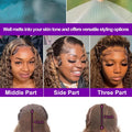 250 Density Highlight Ombre 13x6 Curly Real Human Hair Wigs 30 38 Inch Brazilian 4/27 Colored Deep Wave 13x4 Lace Frontal Wigs