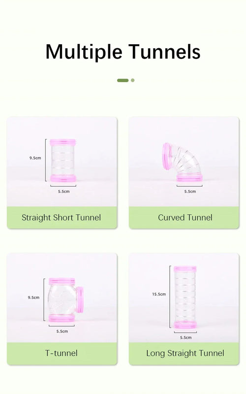 New Hamster Coop External Pipelines Can Be Randomly Spliced DIY Landscape Design Pipes Hamster Cage Modification Movement Tunnel