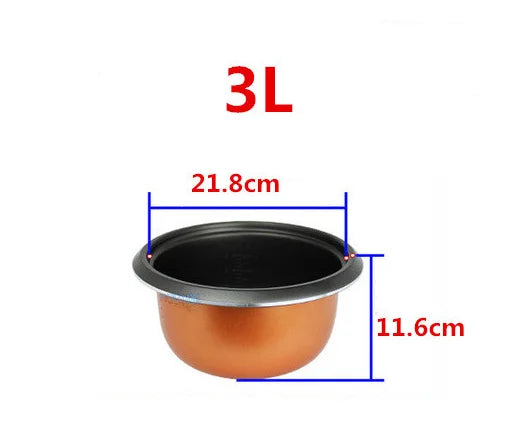 Rice Cooker Liner General Food Stainless Steel Uncoated Thickened 2L3L4L5L6L8L Rice Cooker Inner Pot