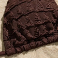 Solid Brown String Halter Triangle Micro Bikini Thong | SAMAG