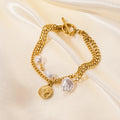 GANPUP 316L Stainless Steel Delicate Pearl Starfish Charms Bracelet For Women Texture Waterproof Wrist - Visuel 10 | SAMAG