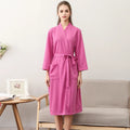 Men's and Women's Universal Waffle Seven-Sleeve Lightweight Long Bathrobe for Hotels, Soft and Breathable, Couple's Homewear