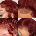 Body Wave Reddish Brown 13x6 Lace Front Wigs Human Hair Pre Plucked With Baby Hair #33 Colored Wigs for Women 180% Density