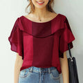 ZANZEA Summer Women Chiffon Blouse Elegant Ruffle Short - View 11 | SAMAG