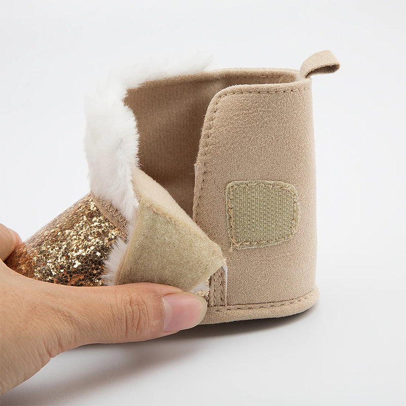 Sequin Newborn Baby Boys Girls Boots Warm Fluffy Soft - View 4 | SAMAG