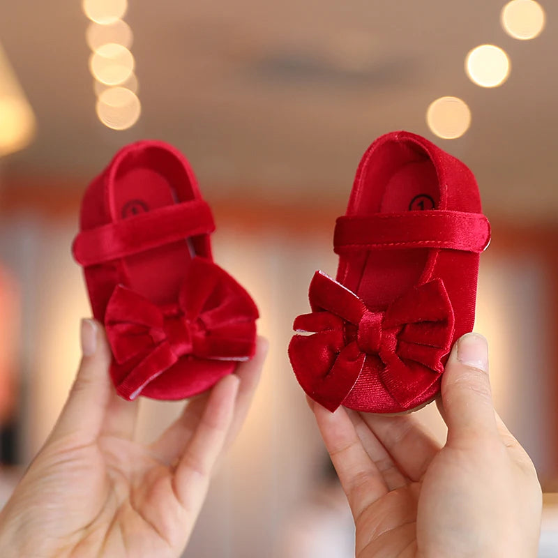 0-18 Months Red Girl Boy Newborn Baby Christmas Cute Cartoon Cotton Shoes Soft Sole Toddler Infant Walking Shoes