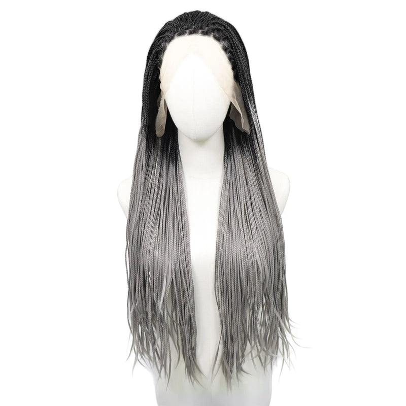 Reddish Brown Colored Box Braided Wigs Braids For Black Women 26Inch Long Crochet Braids Synthetic Hair 13x3 Lace Front Wigs