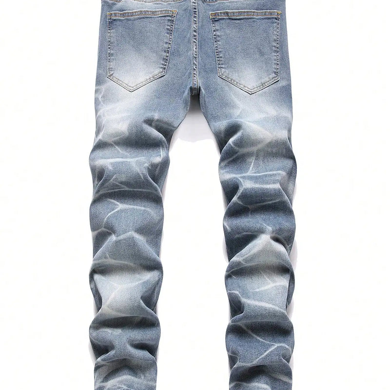 Fashion Men's Jeans Pants Stretch Blue Skinny For Casual | SAMAG