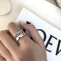 VENTFILLE 925 Sterling Silver Ring for Women Girl Gift Retro Open Trend Unique Design Geometric Asymmetric Jewelry Dropship