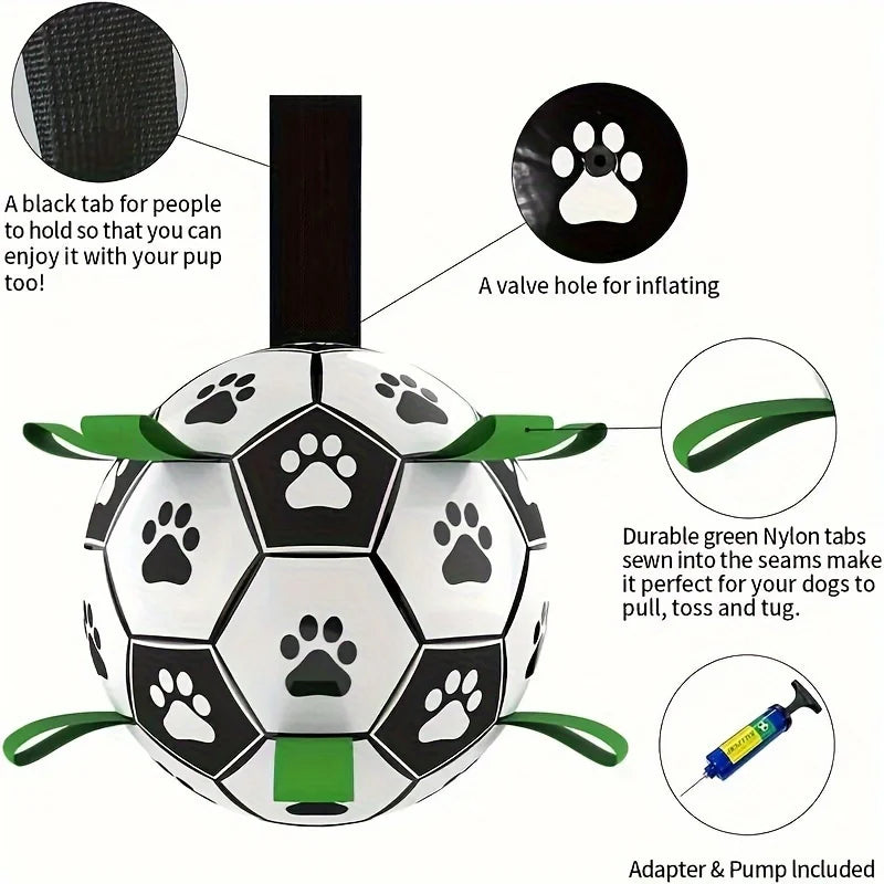 Interactive Dog Soccer Ball, Durable and Tear-Resistant Pet Soccer Ball, Outdoor Retrieval Training Ball for Dogs