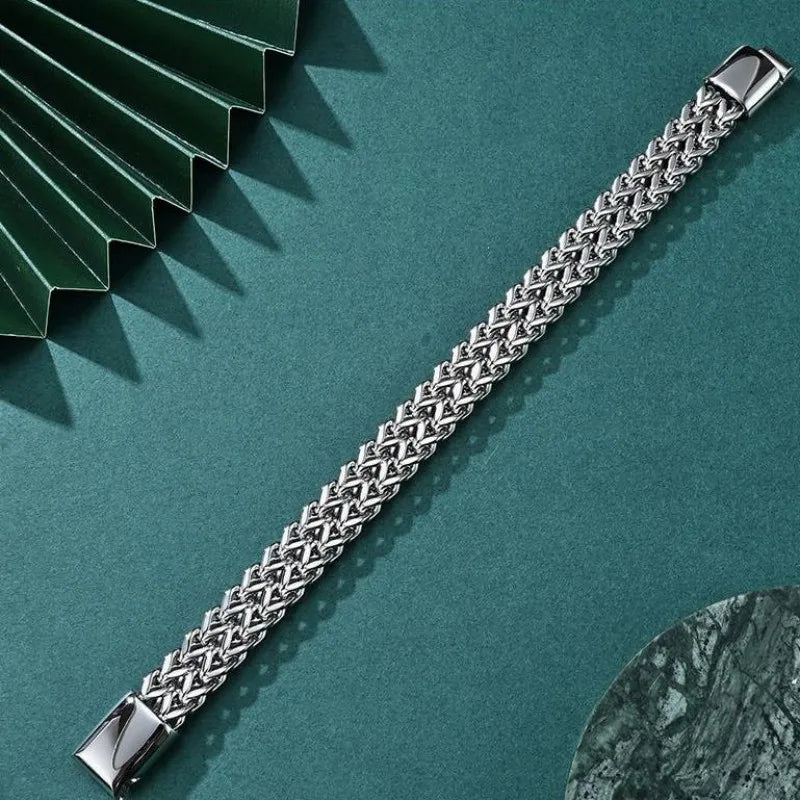 HNSP 10MM Stainless Steel Bracelet For Men Jewelry Hidden Locks Hand Chain 19/21/23CM Size Accessories - Visuel 3 | SAMAG