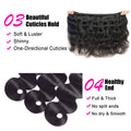 Vanlov Brazilian Body Wave Hair Bundles Human Hair Weave Bundles Natural Black/Jet Black 1/3/4 Piece 8-30” Remy Hair Extensions