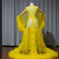 Women Dressing Gown Perspective Sheer Long Tulle Robe Puffy Pregnancy Maternity Dress for Baby Shower Nightgown Sleepwear Custom
