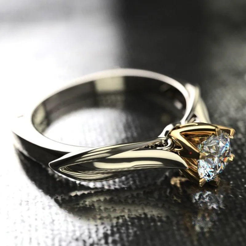 Pure 18K Gold Moissanite Ring for Women with Gemstones Couples Wedding Engagement Jewelry Valentine's Day - Visuel 4 | SAMAG
