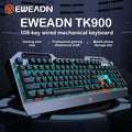 EWEADN TK900 Mechanical Keyboard USB-C Rechargeable RGB Backlit Ergonomic Gaming Keyboard For PC Laptop Mac