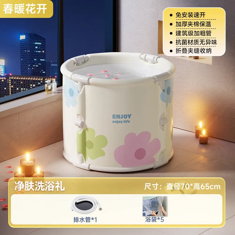 Spa Clearance Bath Tub Free Standing Lazy Soaking Portable Bath Tub Adults Hot Above Ground Badewanne Klappbar Spa Supplies