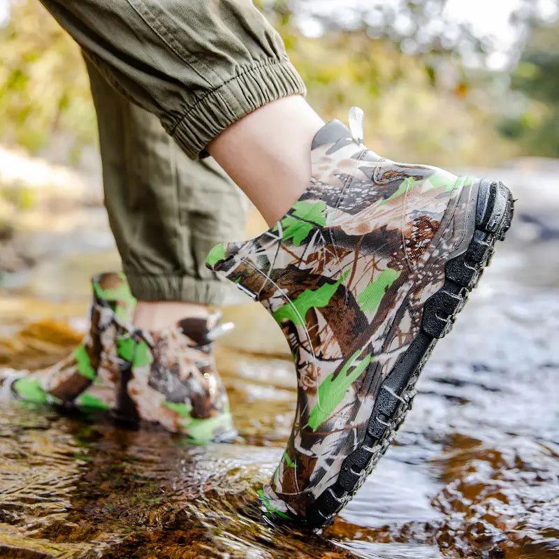 Camouflage Low Top Big Size Waterproof Man Shoes Warm Fleece-lined Rain Boots for Men Original High Quality 2025 Garden Gumboots