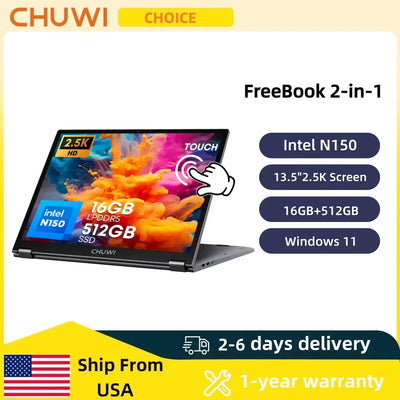 CHUWI FreeBook 2-in-1 Touch Screen Laptop 13.4'' Intel | SAMAG