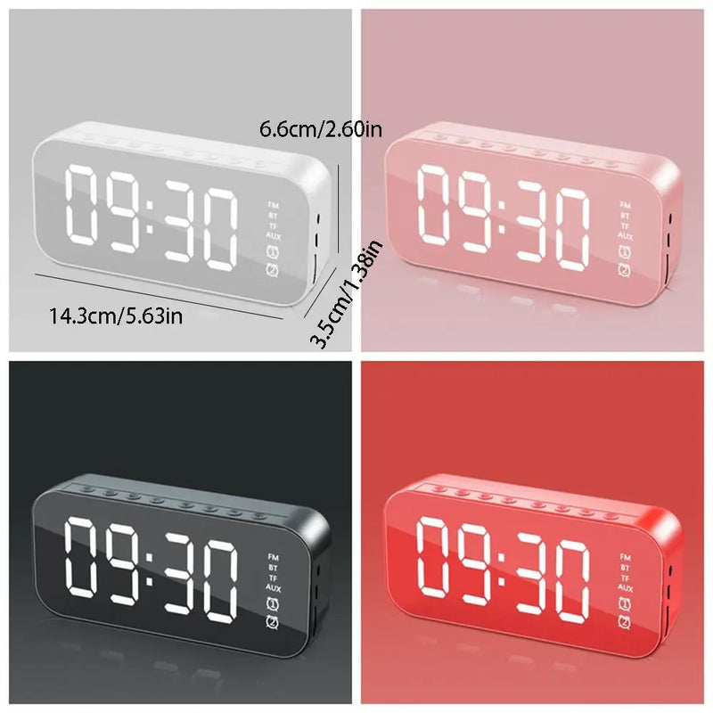 Large LED Screen LED Mirror Screen Alarm Clock Portable Dual Alarm Digital Clock Smart Digital Display FM Radio Clock Student