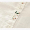 Elegant Embroidered Flower Doll Collar Double Layer Cotton Baby White Shirt Women Long Sleeve Base Shirt Trendy Commute Style...
