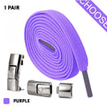 New Press Lock Shoelaces without ties Elastic Laces Sneaker 8MM Widened Flat No Tie Shoe laces Kids Adult Shoelace for Shoes