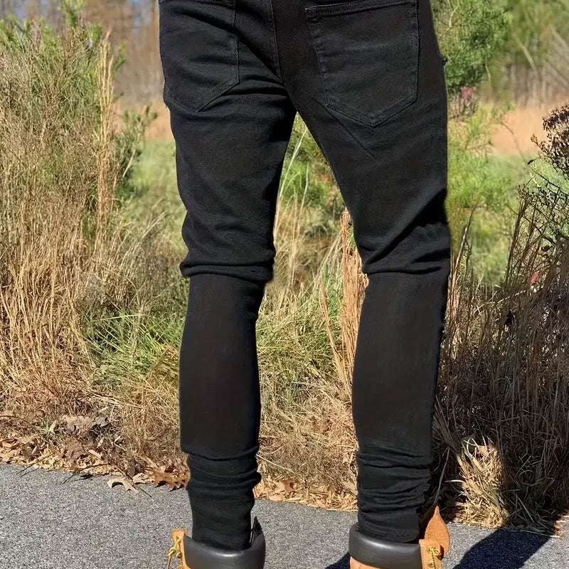 Slim-fit Men's Washed Jeans Casual Straight Leg Trousers | SAMAG