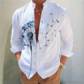 New men's shirt long-sleeved 3D printing flower pattern | SAMAG