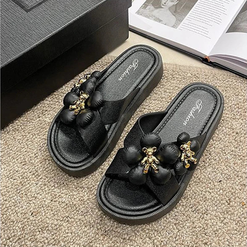 2025 Summer Women's Fashion Slippers - Thick Soled Non-slip Wear-resistant for Indoor & Outdoor