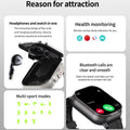 BT Call Blue Tooth Headphones Watches 2.01" Headset 2 in 1 Smart Watch Heart Rate Sport Fitness Bracelet TWS Earphone Smartwatch