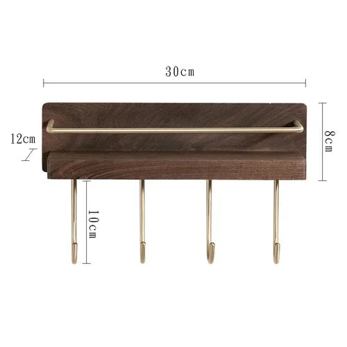 Kitchen Spice Bottle Storage Wooden Rack Multifunctional Wall Hanging Solid Brass Hook Bathroom Towel - View 8 | SAMAG