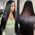 40 46 Inch 200 Density Front Wig 13x4 13x6 Hd Transparent Bone Straight Lace Front Wig For Black Women Brazilian Wigs Human Hair