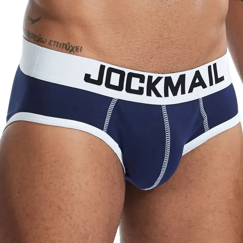 JOCKMAIL Brand Mens Bikini Underwear Cotton Classic Basics Sexy Men Briefs U Convex Calzoncillos Hombre Cueca Gay Men Panties
