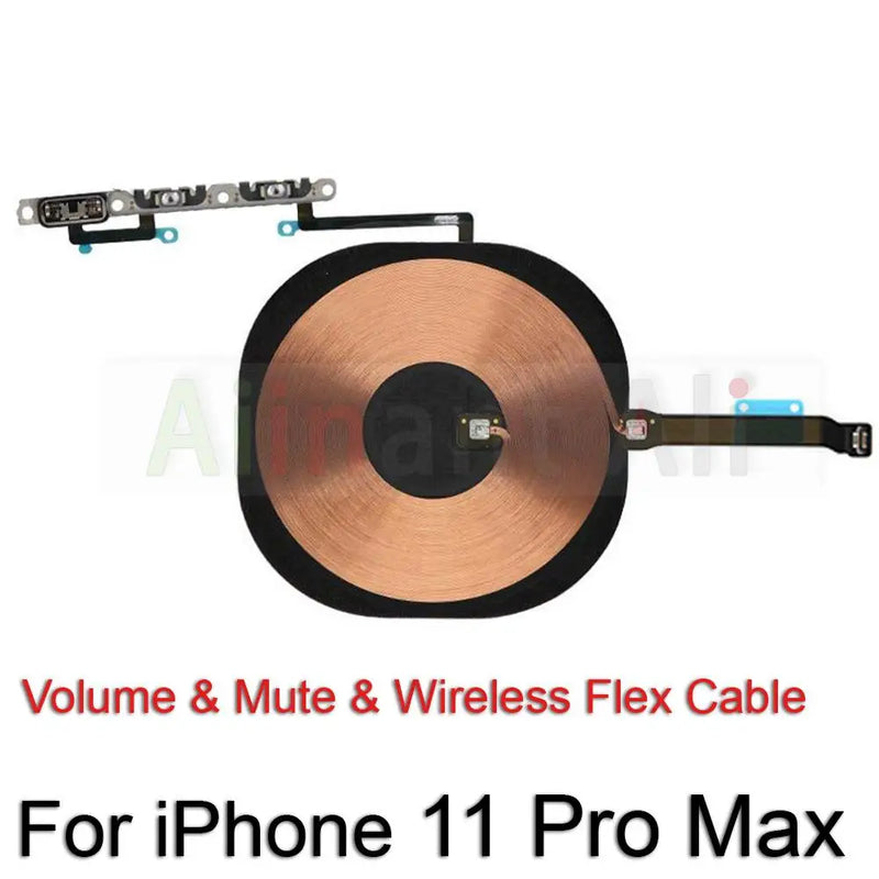 AiinAnt Power / Volume Buttons Mute Wireless Charging FlashLight Power Flex Cable For iPhone 11 Pro Max Repair Phone Parts
