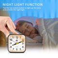Analog Alarm Clock Battery Operated Analog Desk Clock Portable Silent Bedside Clock with Night Light for Bedroom Bedside