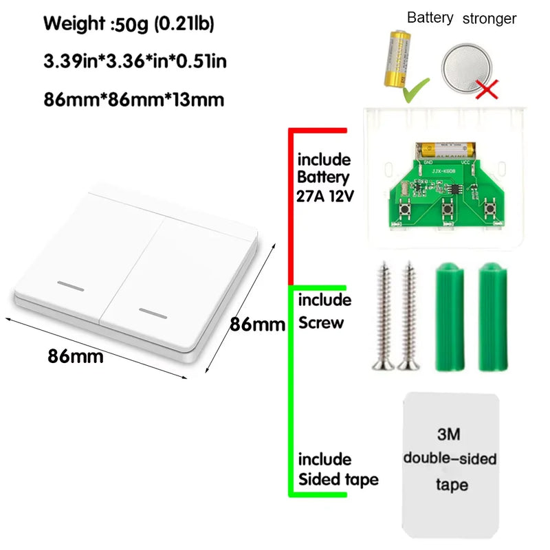 WIFI Mini switch Tuya Smart Life APP Push Button Light Switch RF 433Mhz Wall Panel DIY Relay Module Timer Google Home Alexa