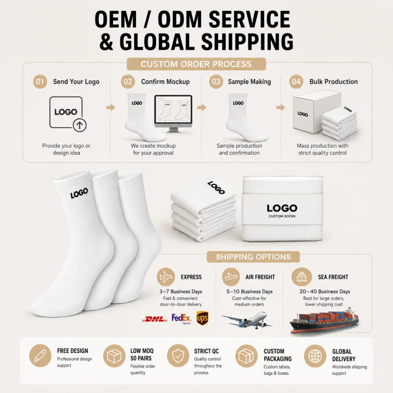 Custom Letter Socks Gym Crew for Men Women Embroidery | SAMAG
