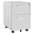 2 Drawer Mobile File Cabinet With Lock Under Desk Metal Rolling Filing Cabinets For Home Office Letters Legal A4 Fully Assembled