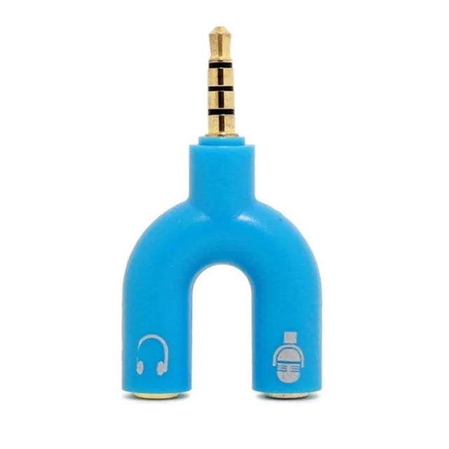 1PC Dual 3.5MM Y-type  Adapter Headphone Plug Audio Cables Splitter Microphone 2 in 1 Swivel Connector Jack Plug Adapter