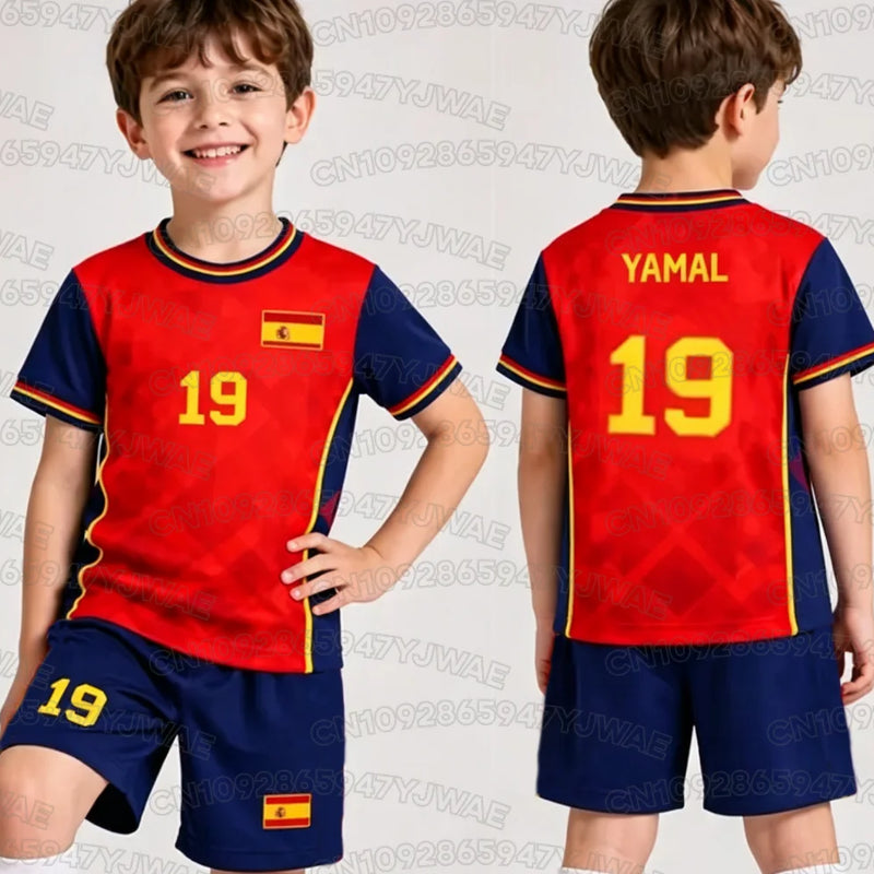 Special NO.19 YAMAL Football Jersey Tee Shorts Set Women | SAMAG