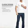 Mens Winter Stretch Denim Jeans Thicken Warm Pants Slim Slightly Flare Trousers Boot Cut Fit Polar Fleece Jeans
